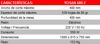 Guillotina Eléctrica Yosan GH 720